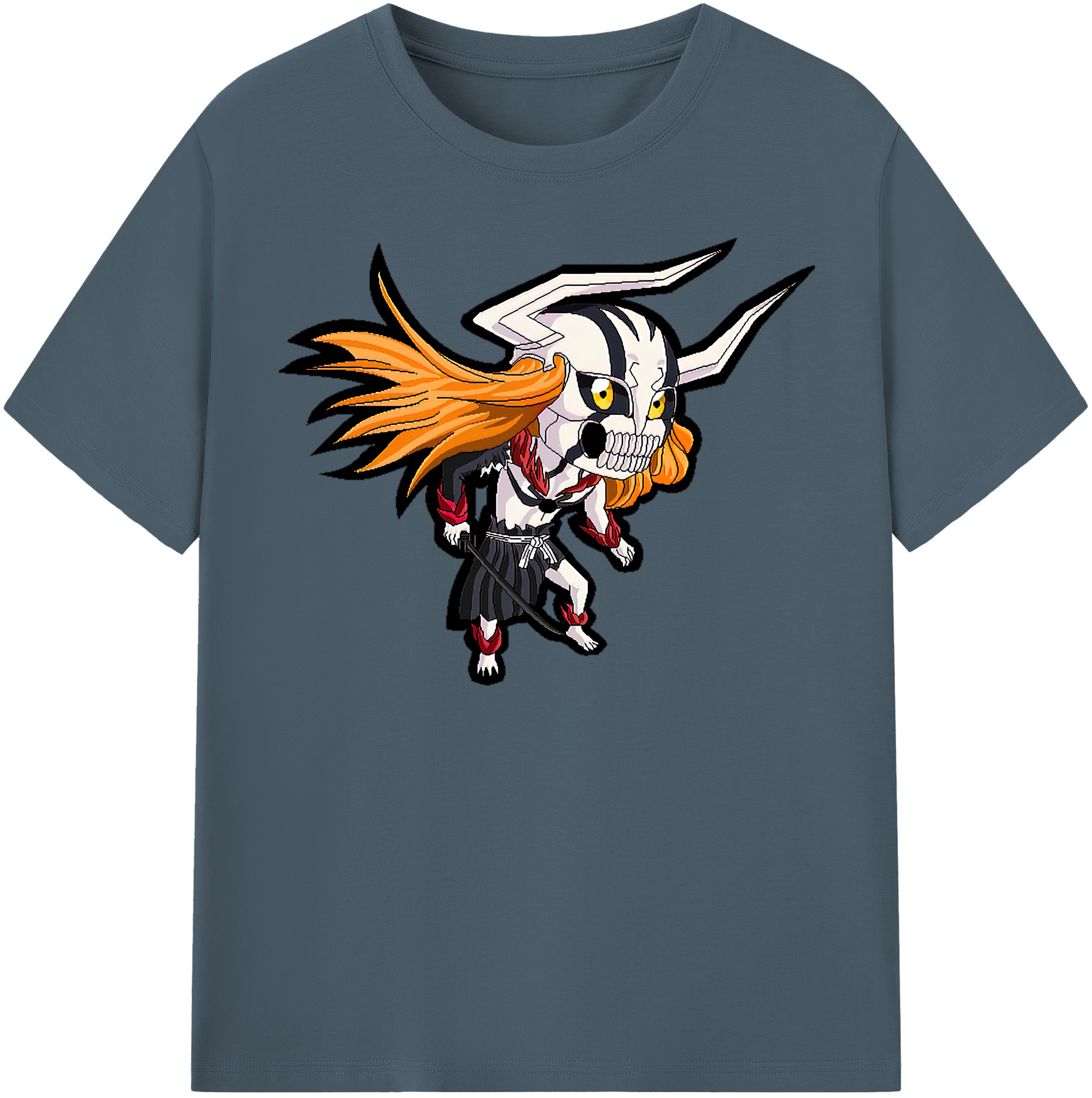（画像用） ブリーチ 黒崎一護（くろさき いちご）BLEACH Kurosaki Ichigo 綿100％半袖Tシャツ（フロントプリント）